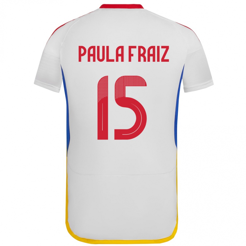 Niño Fútbol Camiseta Venezuela Ana Paula Fraiz #15 Blanco 2ª Equipación 24-26 Perú