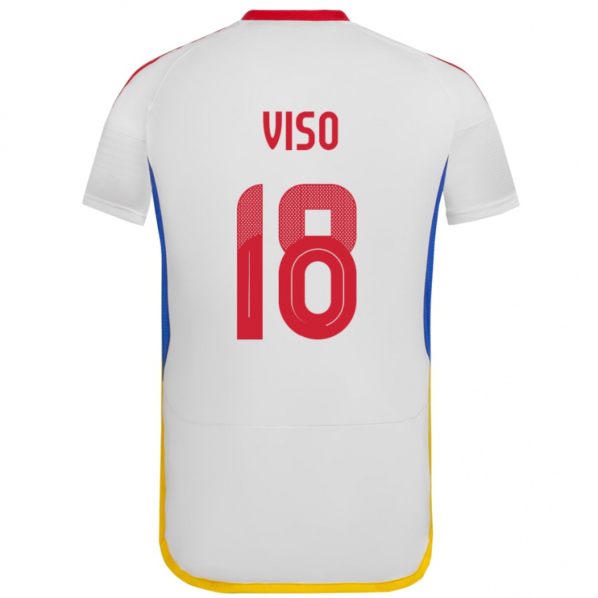 Niño Fútbol Camiseta Venezuela Ysaura Viso #18 Blanco 2ª Equipación 24-26 Perú