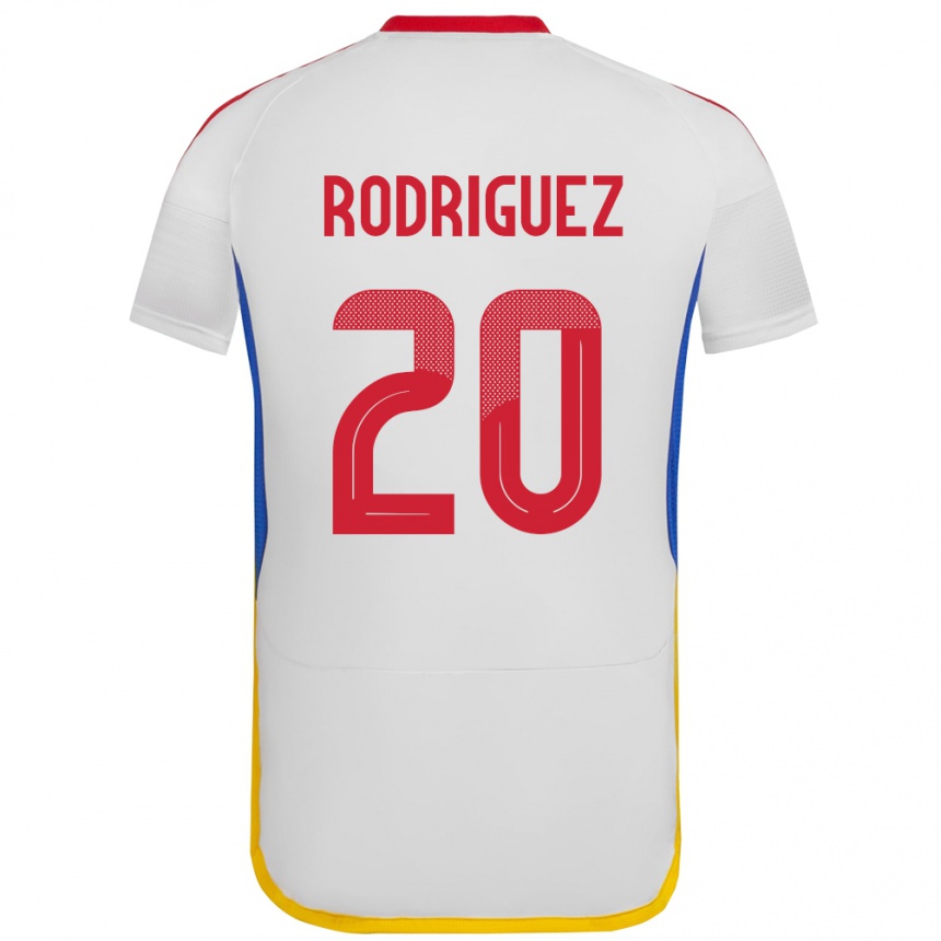 Niño Fútbol Camiseta Venezuela Dayana Rodríguez #20 Blanco 2ª Equipación 24-26 Perú