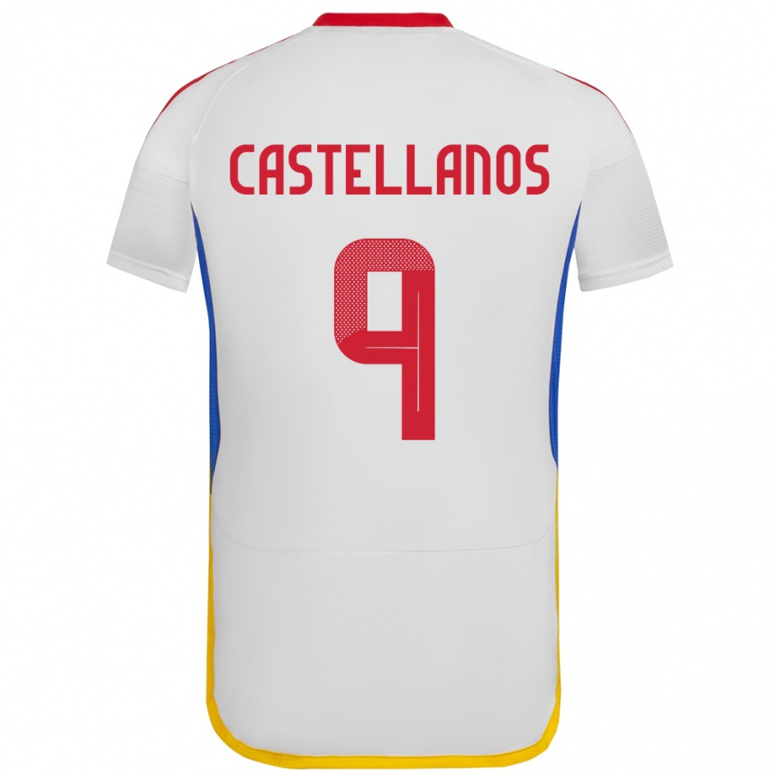 Niño Fútbol Camiseta Venezuela Deyna Castellanos #9 Blanco 2ª Equipación 24-26 Perú