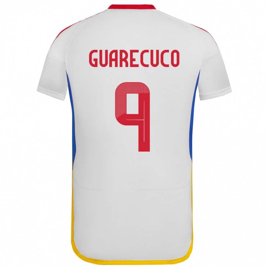 Niño Fútbol Camiseta Venezuela Joemar Guarecuco #9 Blanco 2ª Equipación 24-26 Perú