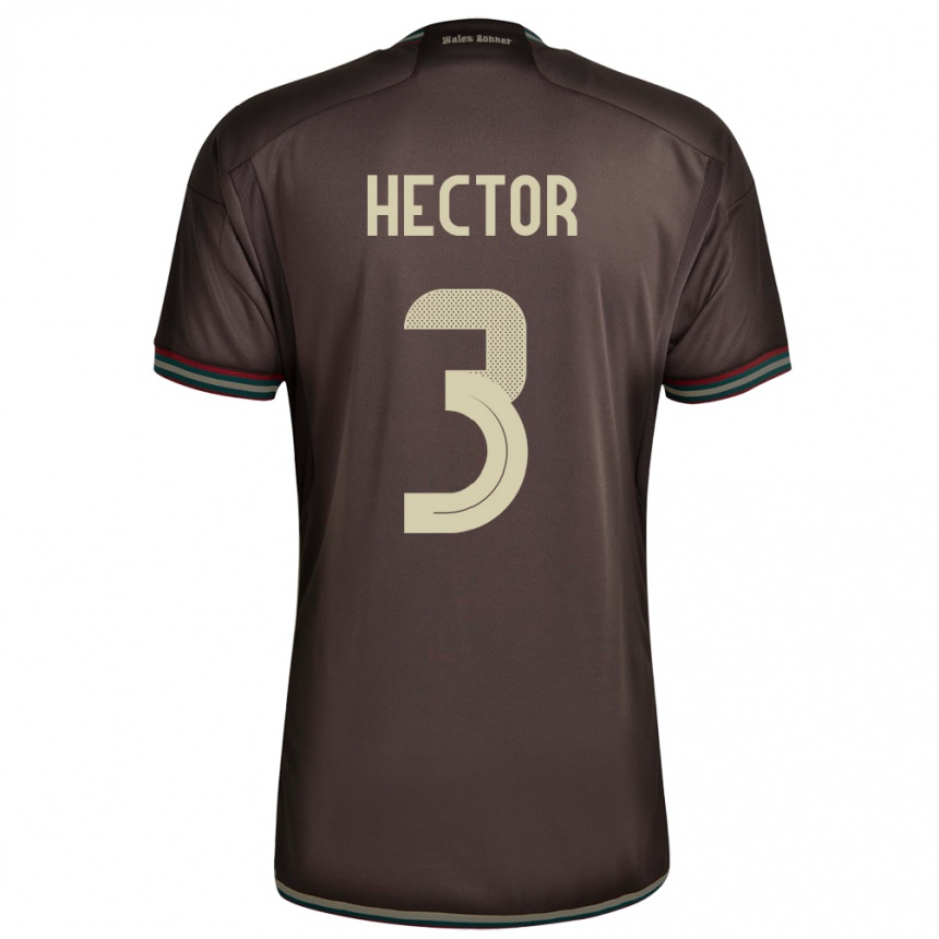 Niño Fútbol Camiseta Jamaica Michael Hector #3 Marrón Noche 2ª Equipación 24-26 Perú