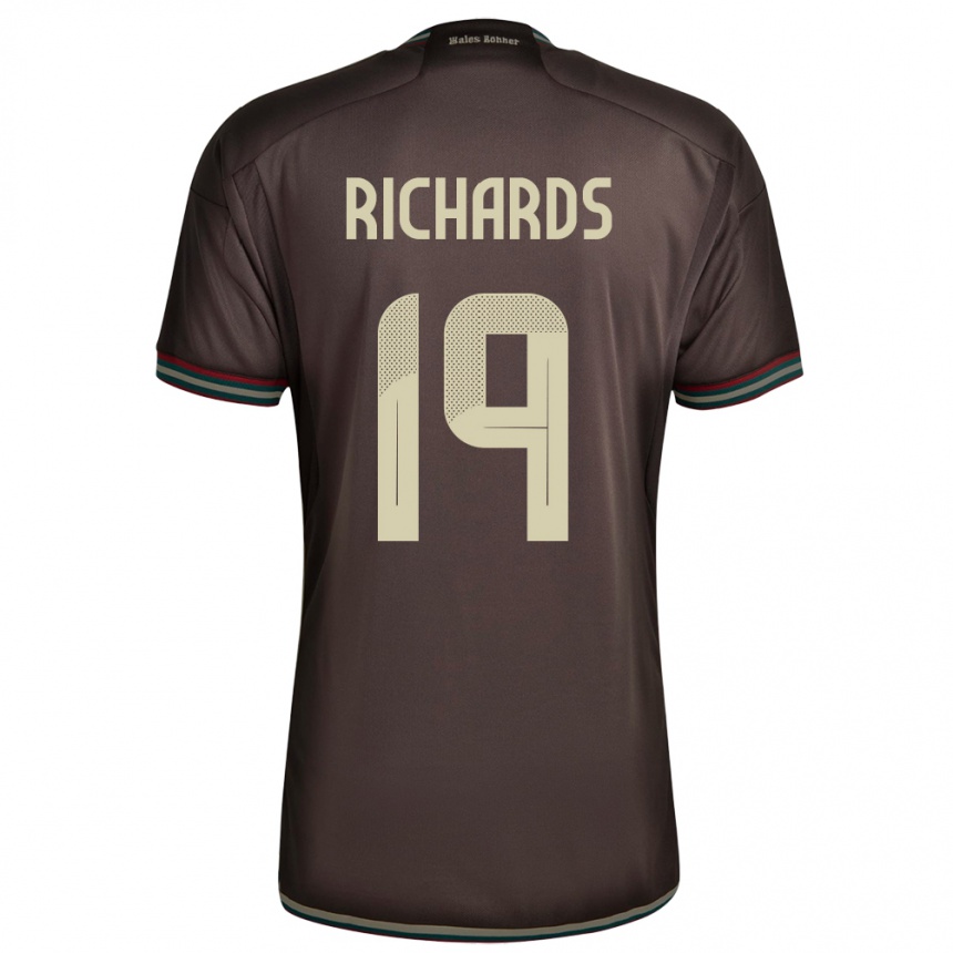 Niño Fútbol Camiseta Jamaica Davia Richards #19 Marrón Noche 2ª Equipación 24-26 Perú