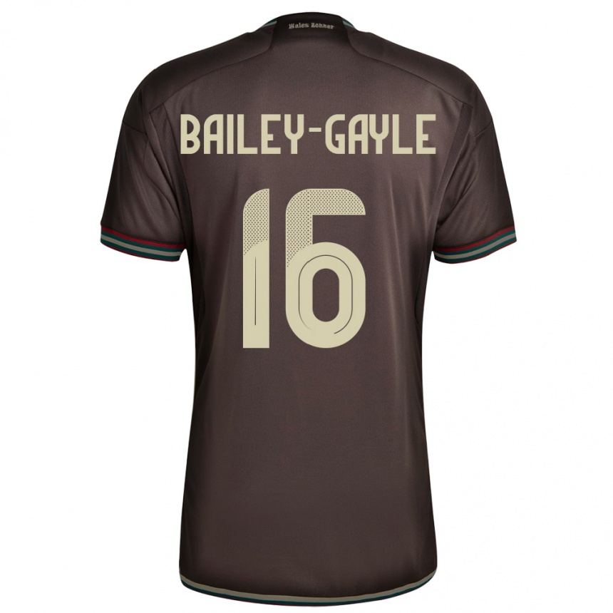 Niño Fútbol Camiseta Jamaica Paige Bailey-Gayle #16 Marrón Noche 2ª Equipación 24-26 Perú