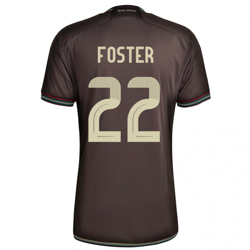 Niño Fútbol Camiseta Jamaica Shanise Foster #22 Marrón Noche 2ª Equipación 24-26 Perú