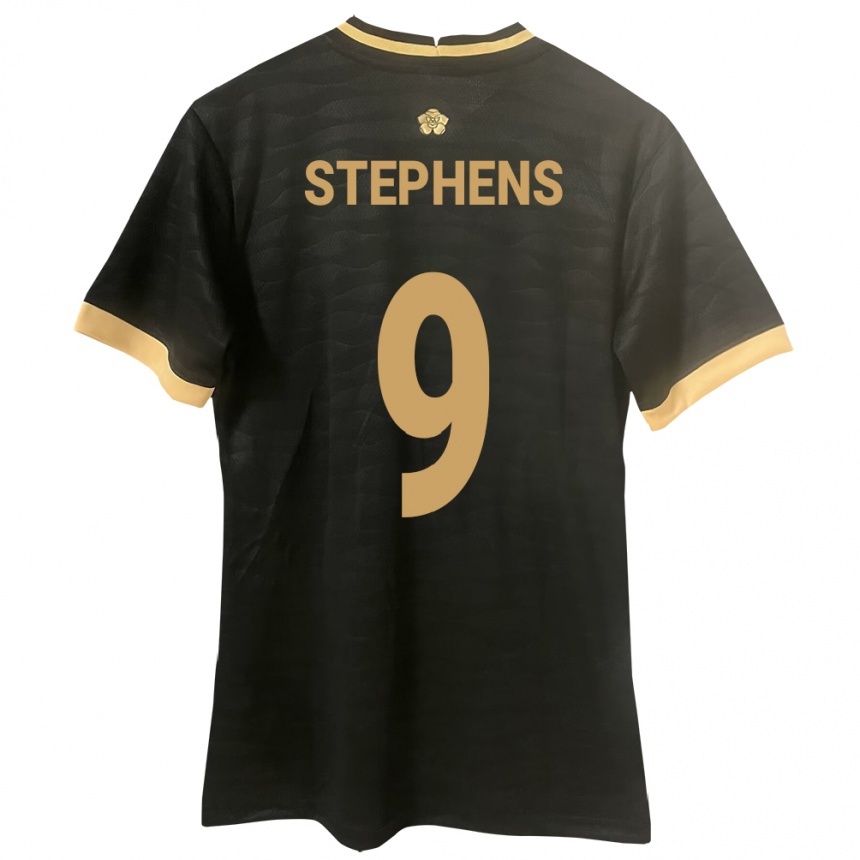 Niño Fútbol Camiseta Panamá Alfredo Stephens #9 Negro 2ª Equipación 24-26 Perú