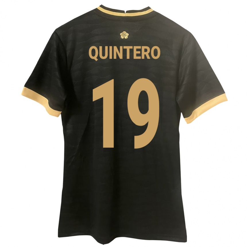 Niño Fútbol Camiseta Panamá Alberto Quintero #19 Negro 2ª Equipación 24-26 Perú