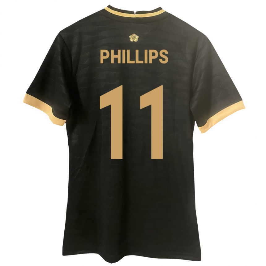 Niño Fútbol Camiseta Panamá Ricardo Phillips #11 Negro 2ª Equipación 24-26 Perú