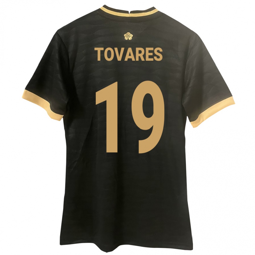 Niño Fútbol Camiseta Panamá Kahir Tovares #19 Negro 2ª Equipación 24-26 Perú