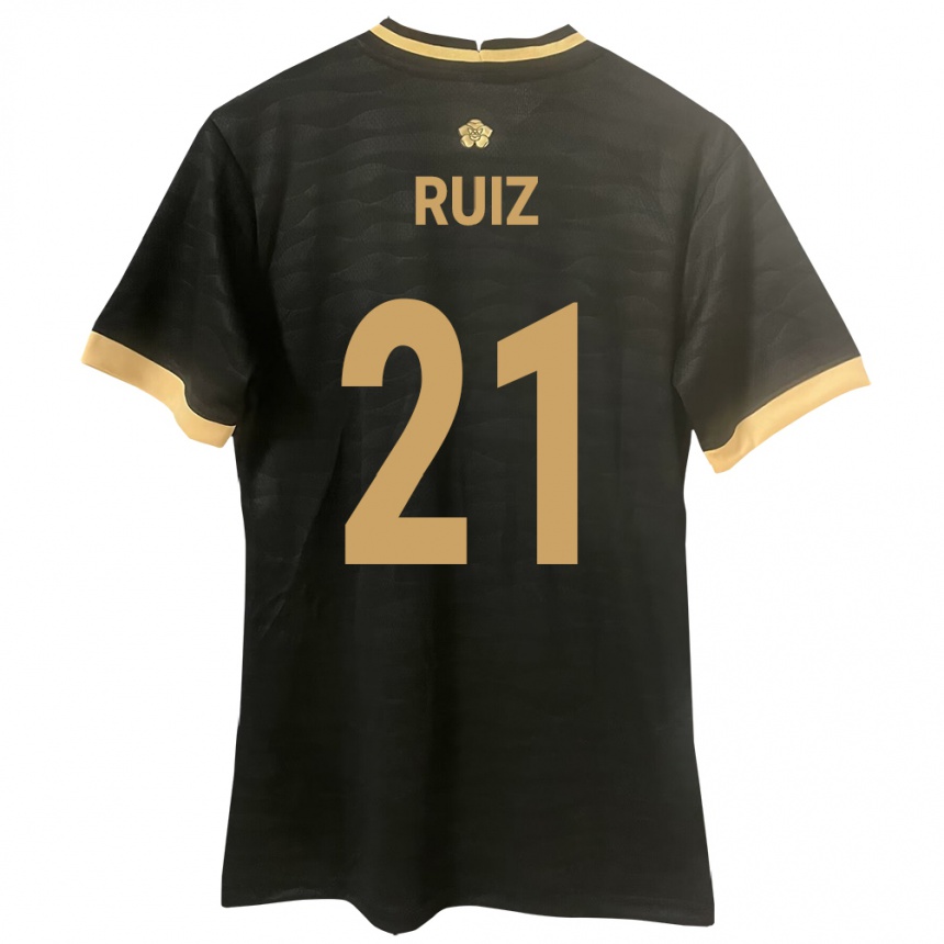 Niño Fútbol Camiseta Panamá Alberto Ruiz #21 Negro 2ª Equipación 24-26 Perú