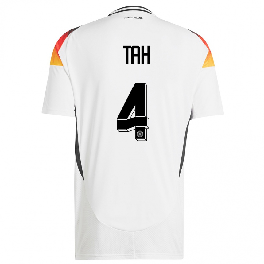 Hombre Fútbol Camiseta Alemania Jonathan Tah #4 Blanco 1ª Equipación 24-26 Perú