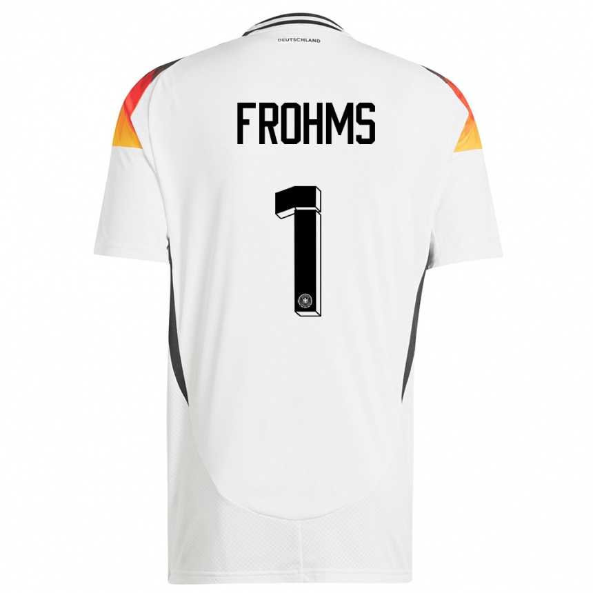 Hombre Fútbol Camiseta Alemania Merle Frohms #1 Blanco 1ª Equipación 24-26 Perú