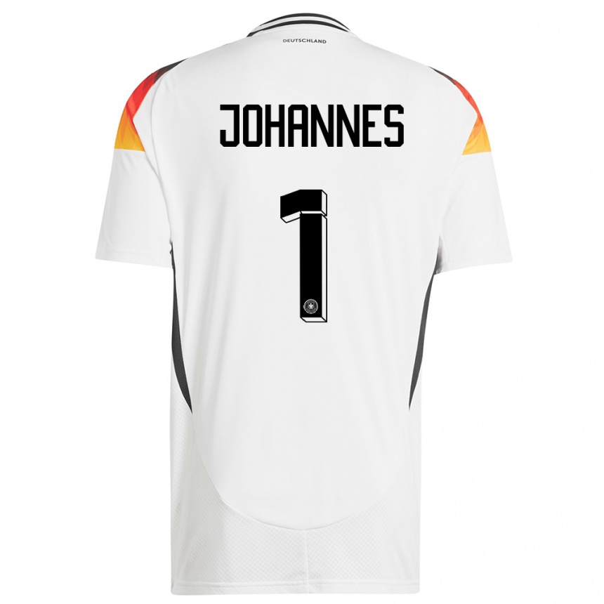 Hombre Fútbol Camiseta Alemania Stina Johannes #1 Blanco 1ª Equipación 24-26 Perú