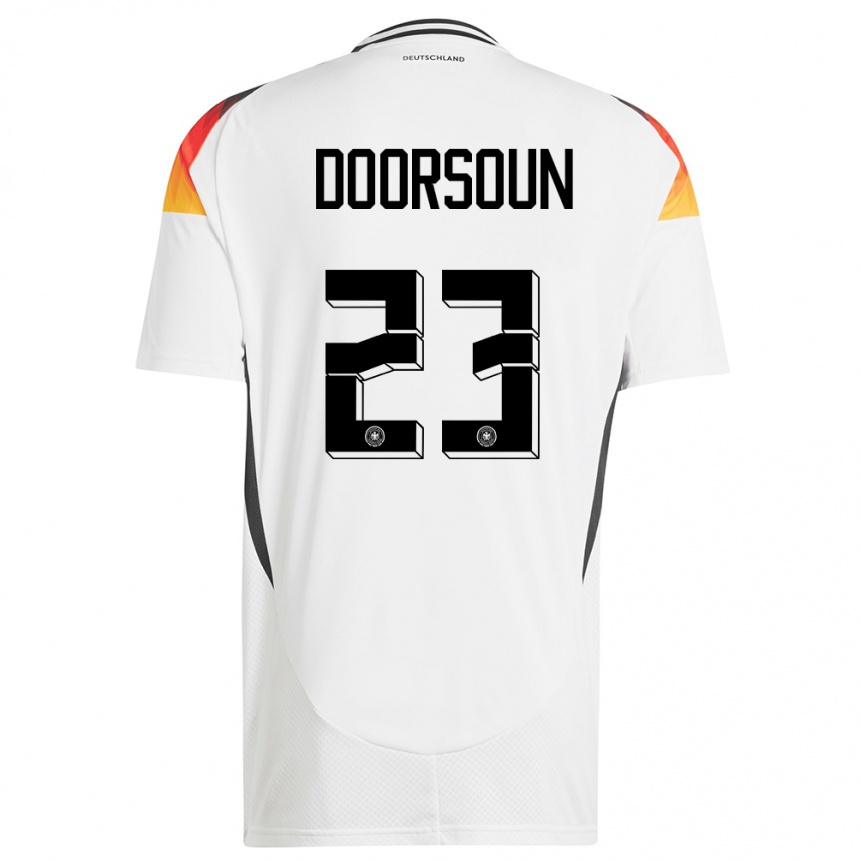 Hombre Fútbol Camiseta Alemania Sara Doorsoun #23 Blanco 1ª Equipación 24-26 Perú