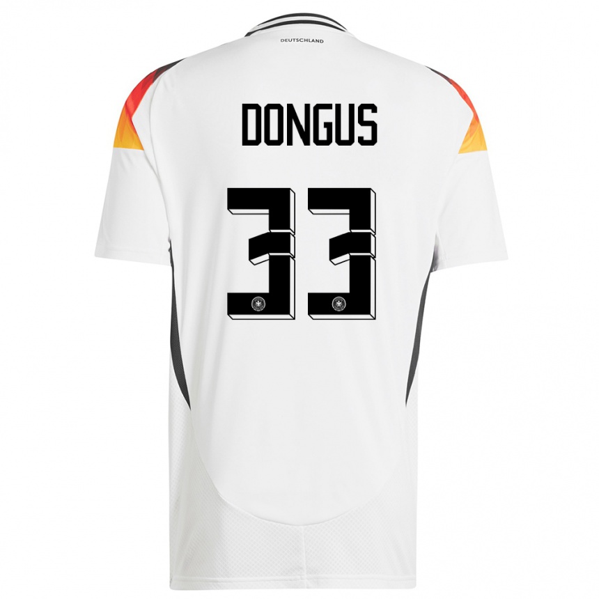 Hombre Fútbol Camiseta Alemania Fabienne Dongus #33 Blanco 1ª Equipación 24-26 Perú