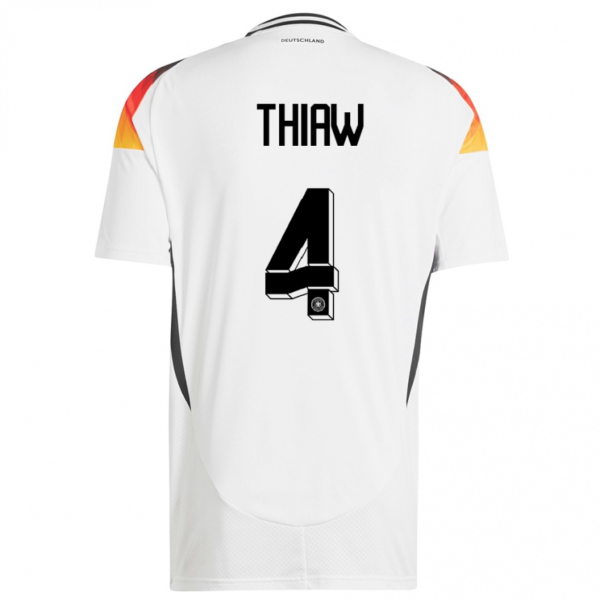 Hombre Fútbol Camiseta Alemania Malick Thiaw #4 Blanco 1ª Equipación 24-26 Perú