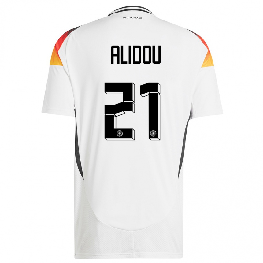 Hombre Fútbol Camiseta Alemania Faride Alidou #21 Blanco 1ª Equipación 24-26 Perú