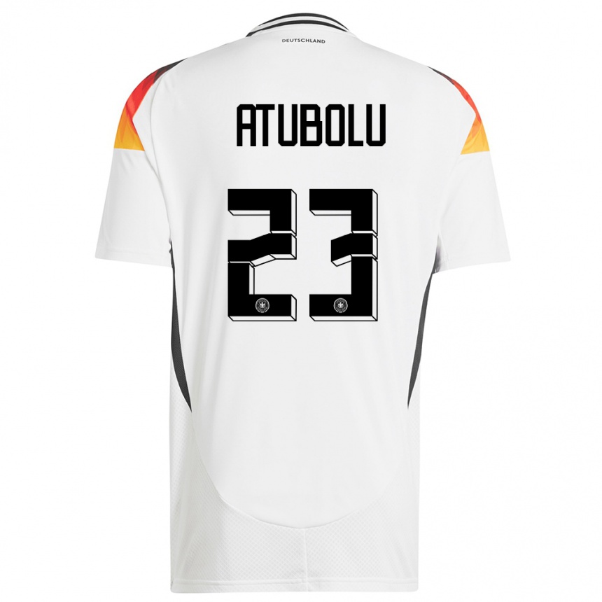 Hombre Fútbol Camiseta Alemania Noah Atubolu #23 Blanco 1ª Equipación 24-26 Perú