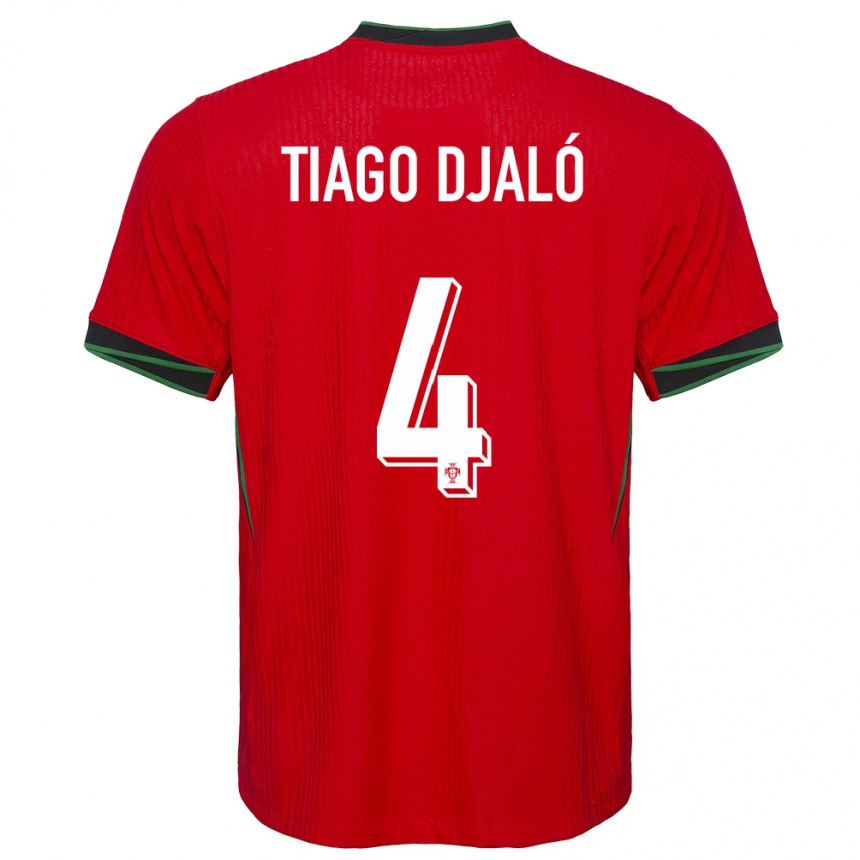 Hombre Fútbol Camiseta Portugal Tiago Djalo #4 Rojo 1ª Equipación 24-26 Perú