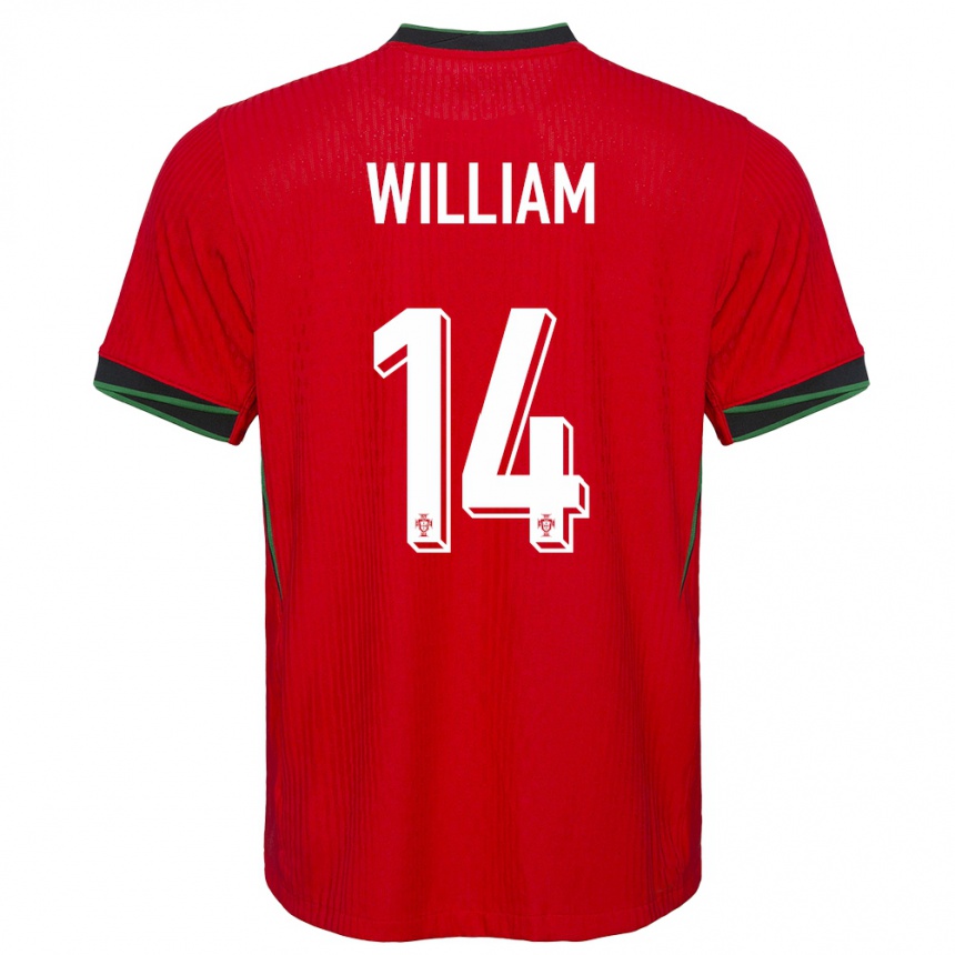 Hombre Fútbol Camiseta Portugal William Carvalho #14 Rojo 1ª Equipación 24-26 Perú