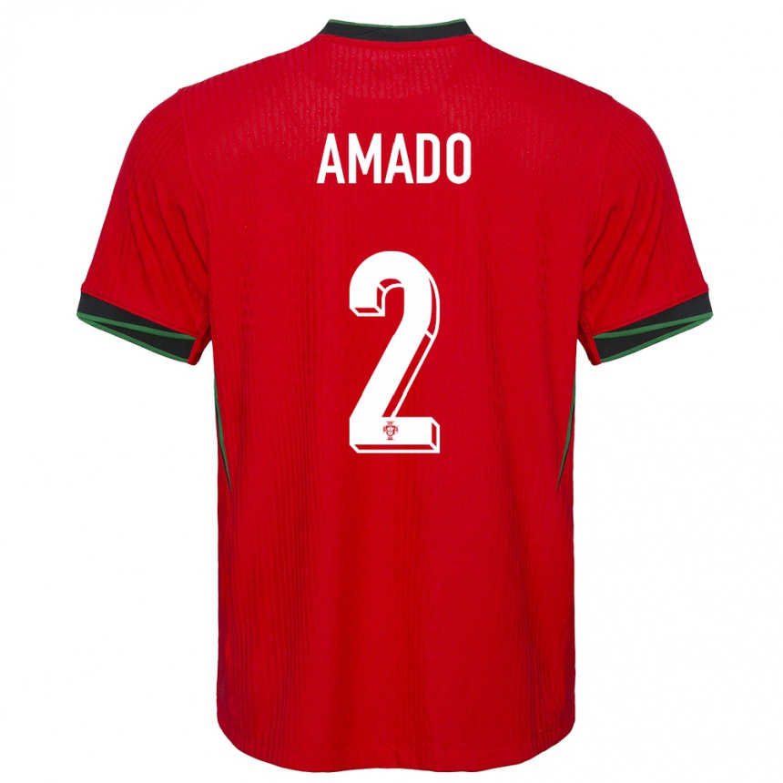 Hombre Fútbol Camiseta Portugal Catarina Amado #2 Rojo 1ª Equipación 24-26 Perú