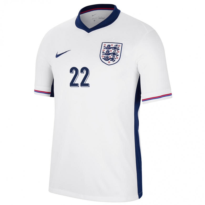 Hombre Fútbol Camiseta Inglaterra Lauren James #22 Blanco 1ª Equipación 24-26 Perú