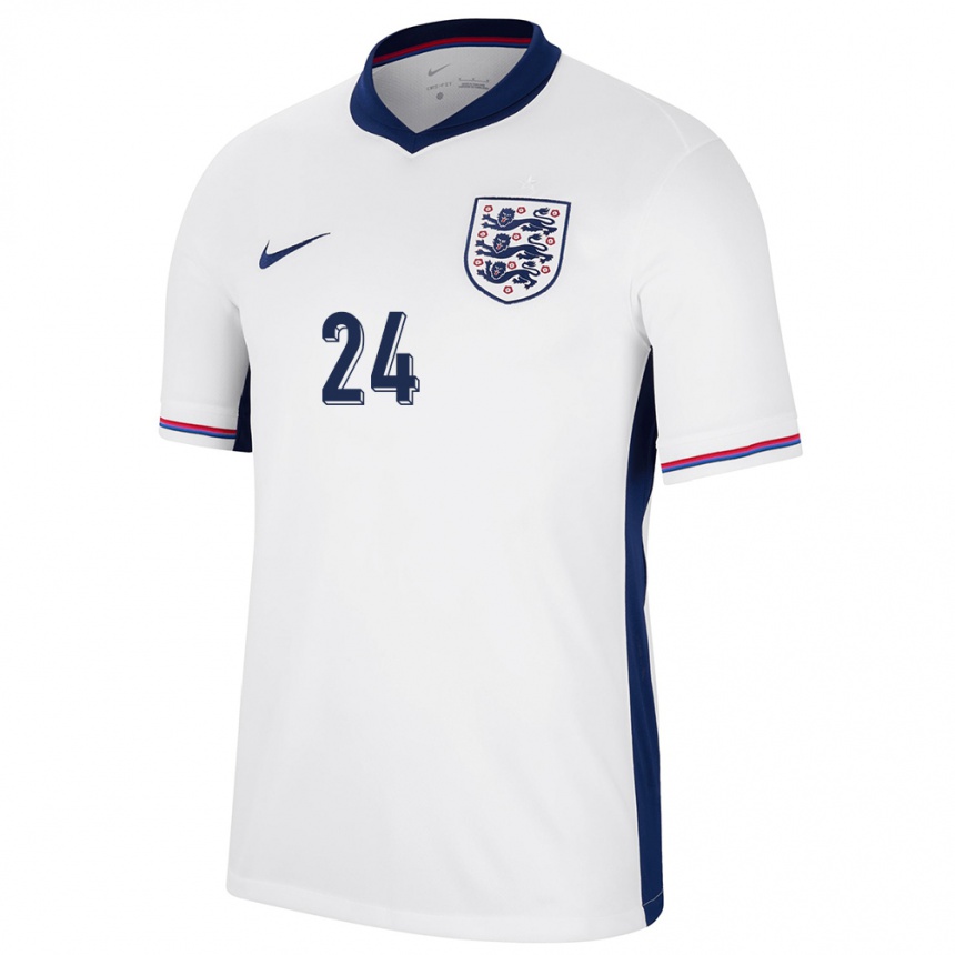 Hombre Fútbol Camiseta Inglaterra Cole Palmer #24 Blanco 1ª Equipación 24-26 Perú