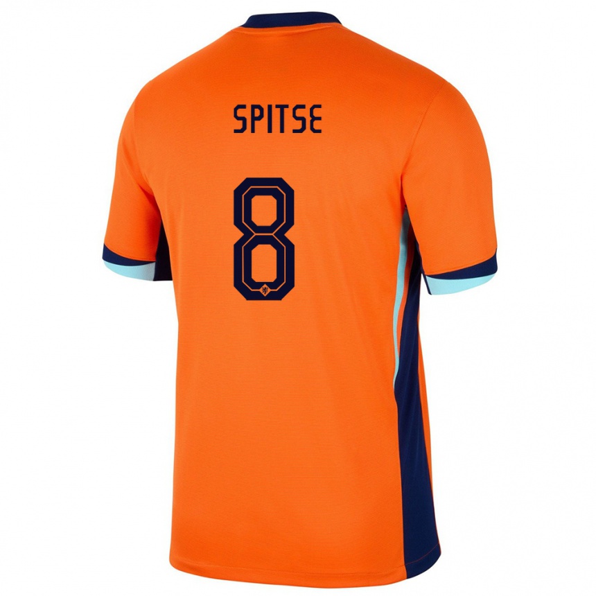 Hombre Fútbol Camiseta Países Bajos Sherida Spitse #8 Naranja 1ª Equipación 24-26 Perú