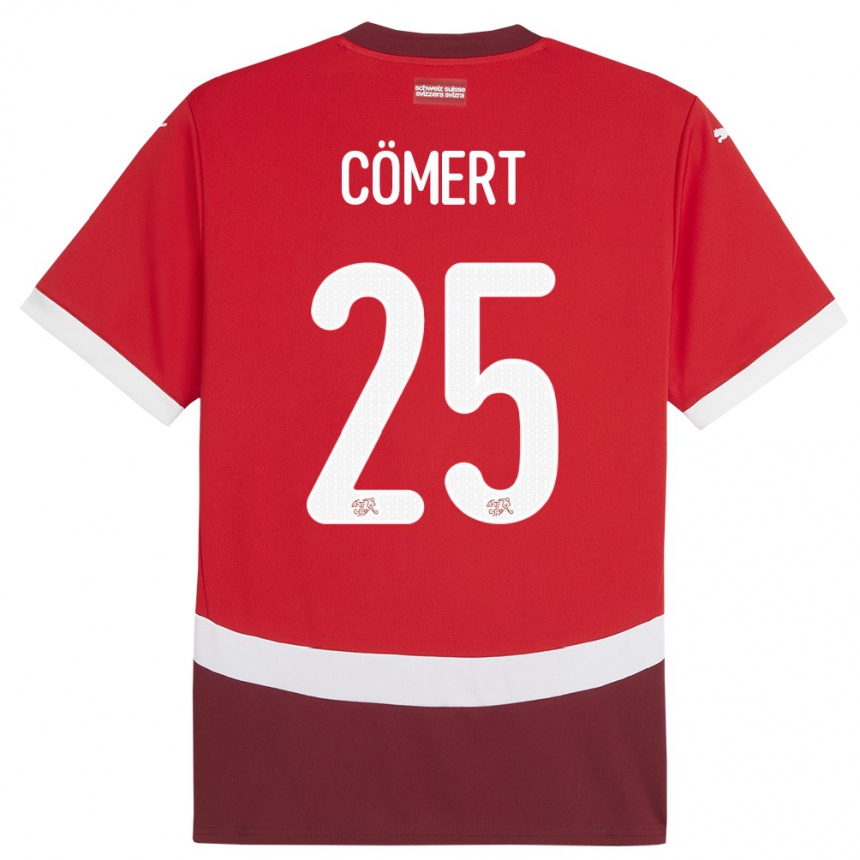 Hombre Fútbol Camiseta Suiza Eray Comert #25 Rojo 1ª Equipación 24-26 Perú