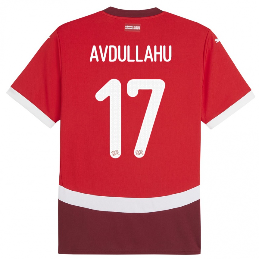 Hombre Fútbol Camiseta Suiza Leon Avdullahu #17 Rojo 1ª Equipación 24-26 Perú