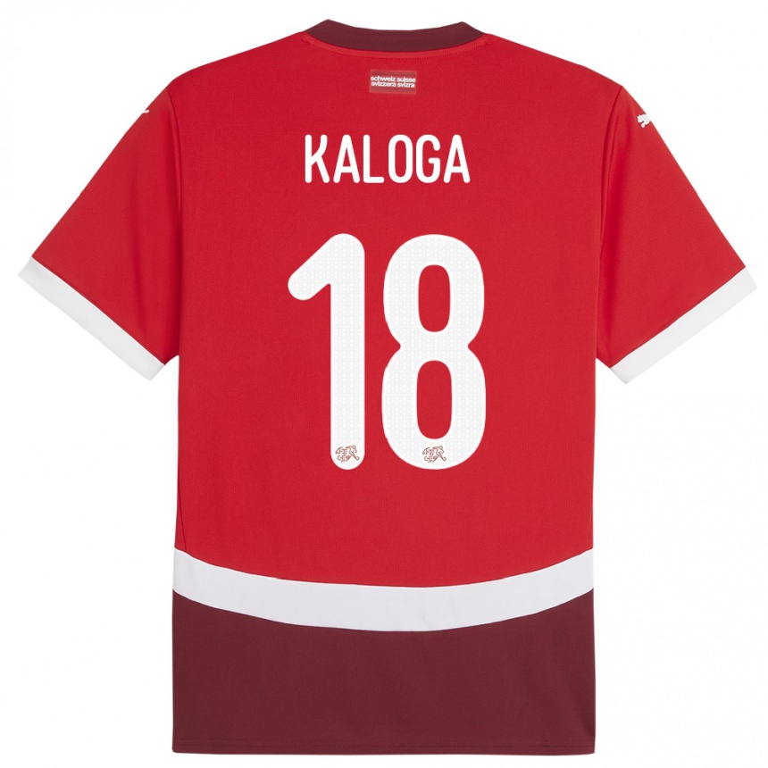 Hombre Fútbol Camiseta Suiza Issa Kaloga #18 Rojo 1ª Equipación 24-26 Perú