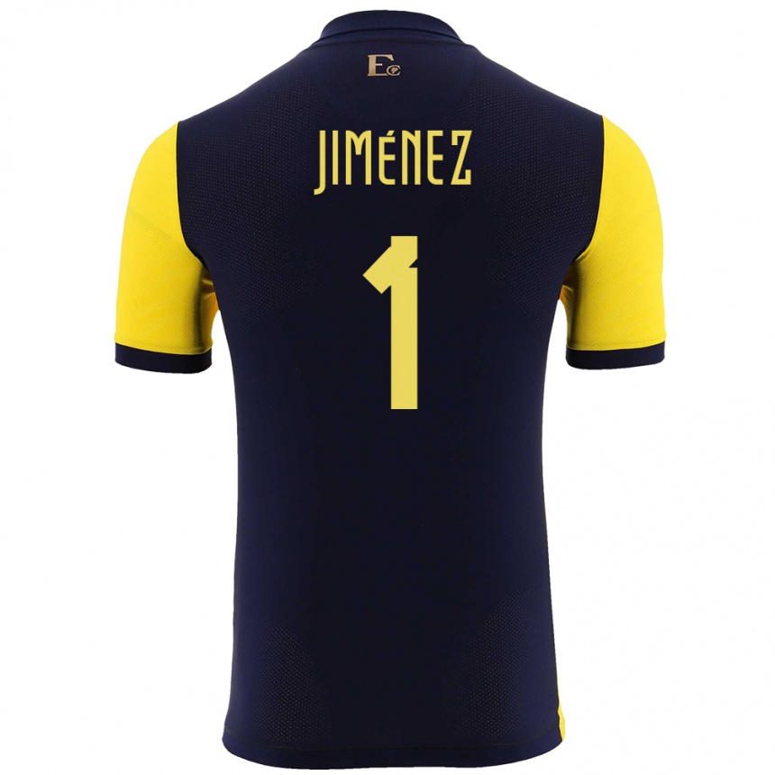 Hombre Fútbol Camiseta Ecuador Tony Jimenez #1 Amarillo 1ª Equipación 24-26 Perú