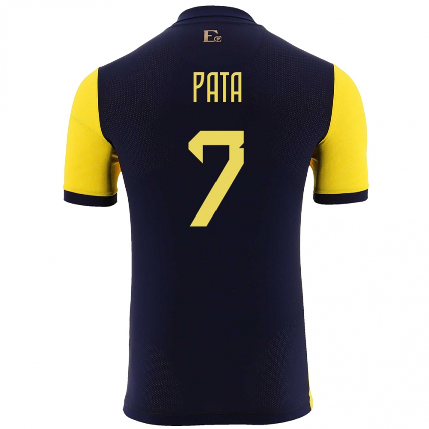 Hombre Fútbol Camiseta Ecuador Emerson Pata #7 Amarillo 1ª Equipación 24-26 Perú