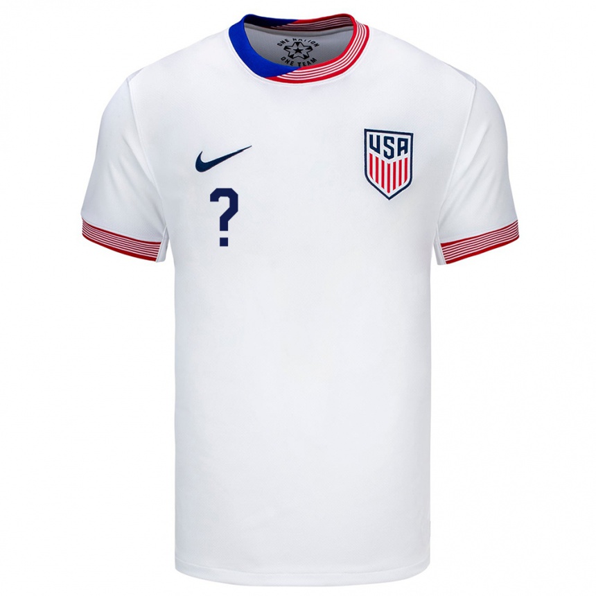 Hombre Fútbol Camiseta Estados Unidos Su Nombre #0 Blanco 1ª Equipación 24-26 Perú