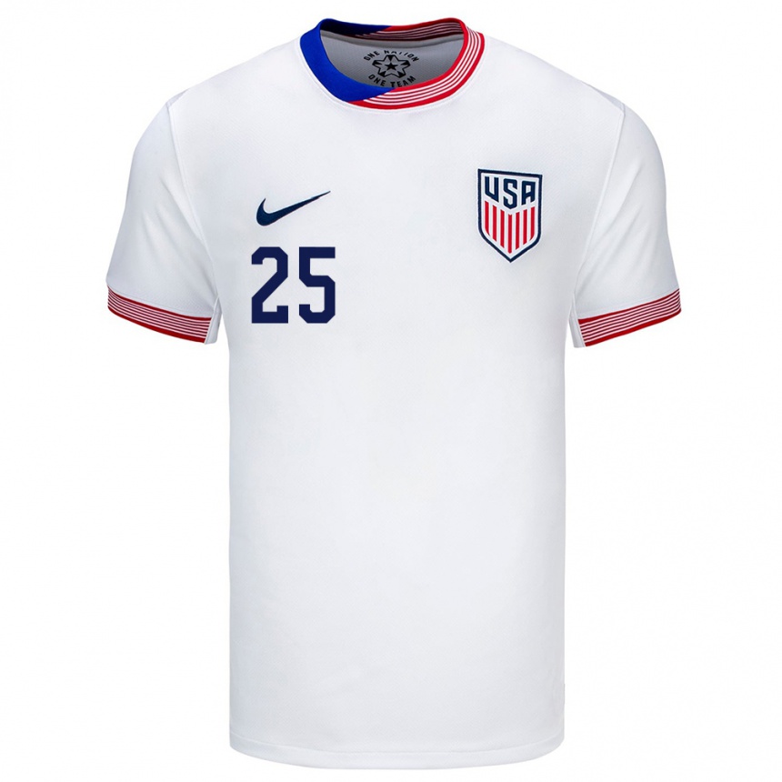 Hombre Fútbol Camiseta Estados Unidos Sean Johnson #25 Blanco 1ª Equipación 24-26 Perú