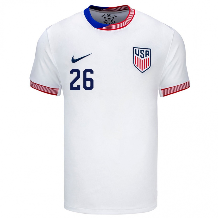 Hombre Fútbol Camiseta Estados Unidos Carson Pickett #26 Blanco 1ª Equipación 24-26 Perú