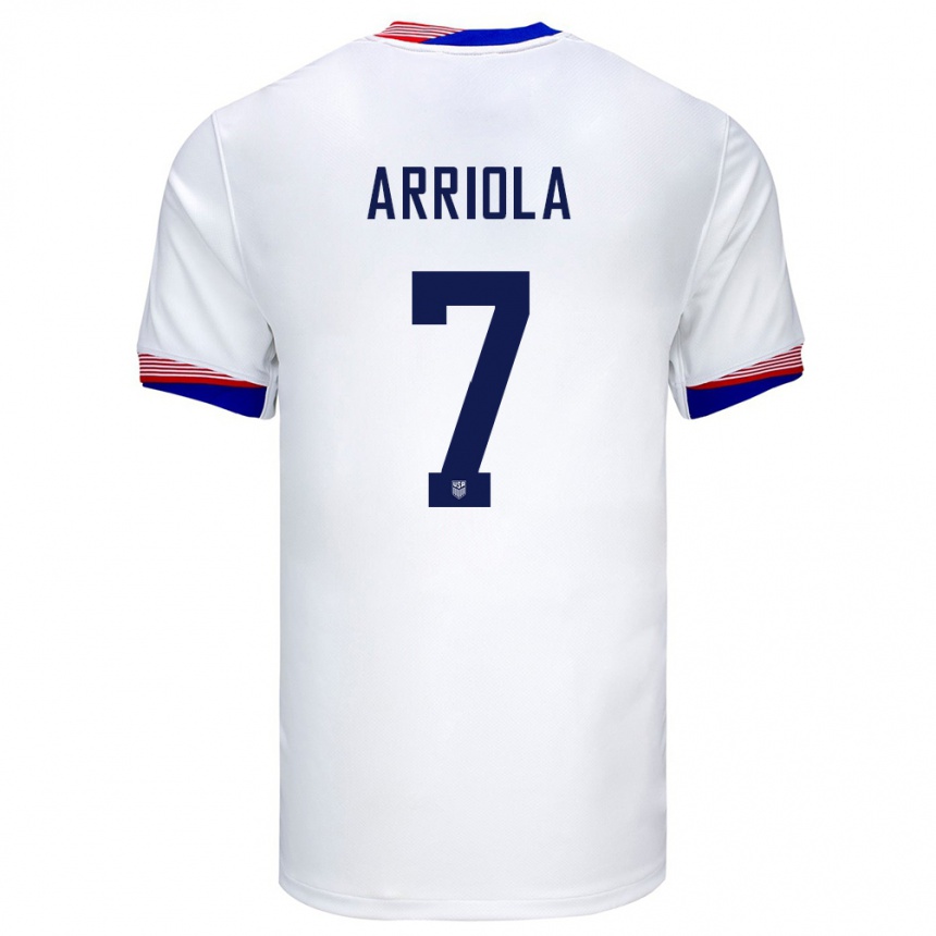 Hombre Fútbol Camiseta Estados Unidos Paul Arriola #7 Blanco 1ª Equipación 24-26 Perú