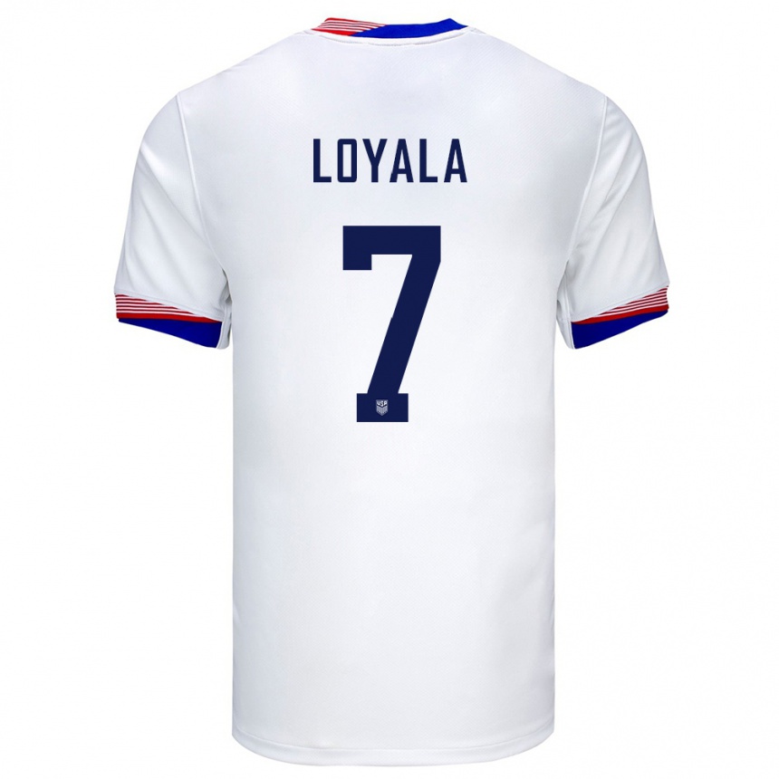 Hombre Fútbol Camiseta Estados Unidos Favian Loyala #7 Blanco 1ª Equipación 24-26 Perú