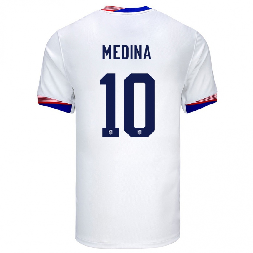 Hombre Fútbol Camiseta Estados Unidos Cruz Medina #10 Blanco 1ª Equipación 24-26 Perú