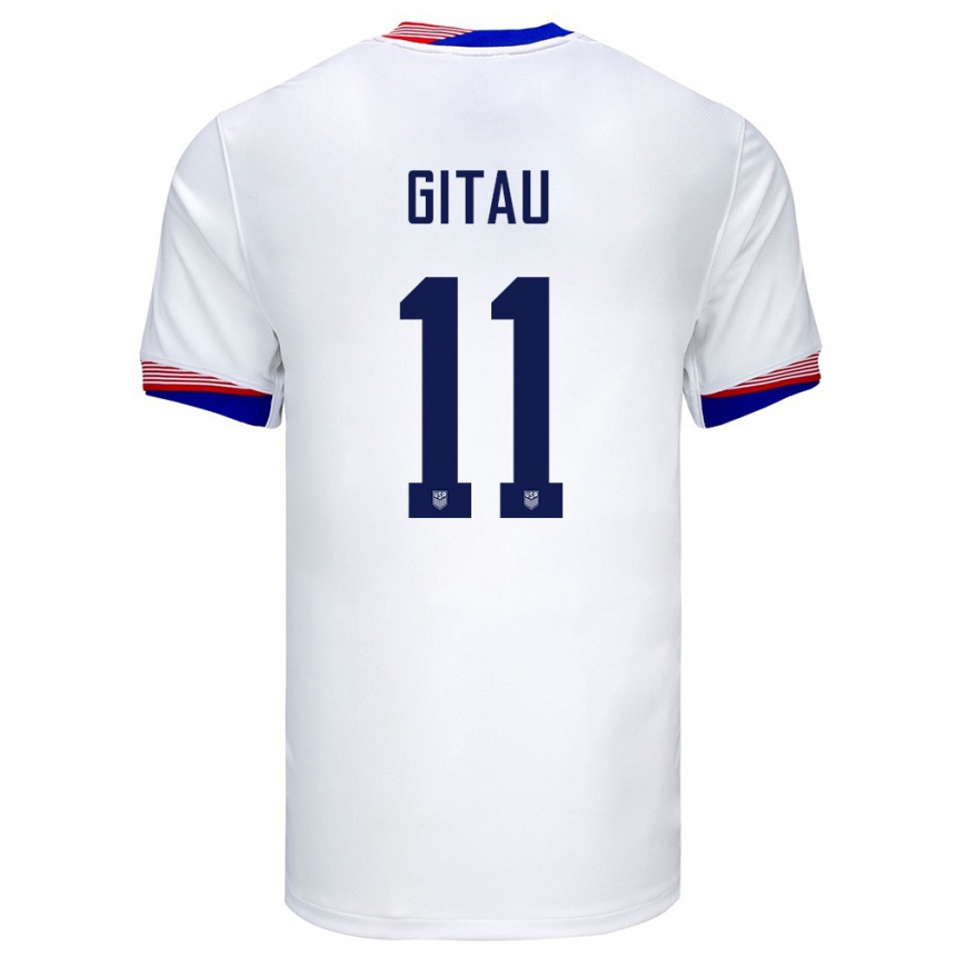 Hombre Fútbol Camiseta Estados Unidos Andre Gitau #11 Blanco 1ª Equipación 24-26 Perú