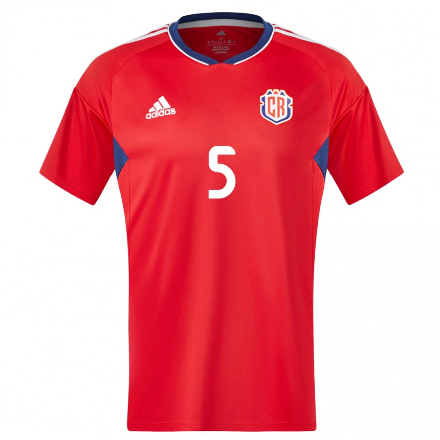 Hombre Fútbol Camiseta Costa Rica Valeria Del Campo #5 Rojo 1ª Equipación 24-26 Perú