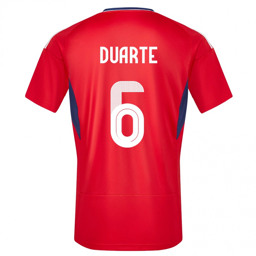 Hombre Fútbol Camiseta Costa Rica Oscar Duarte #6 Rojo 1ª Equipación 24-26 Perú