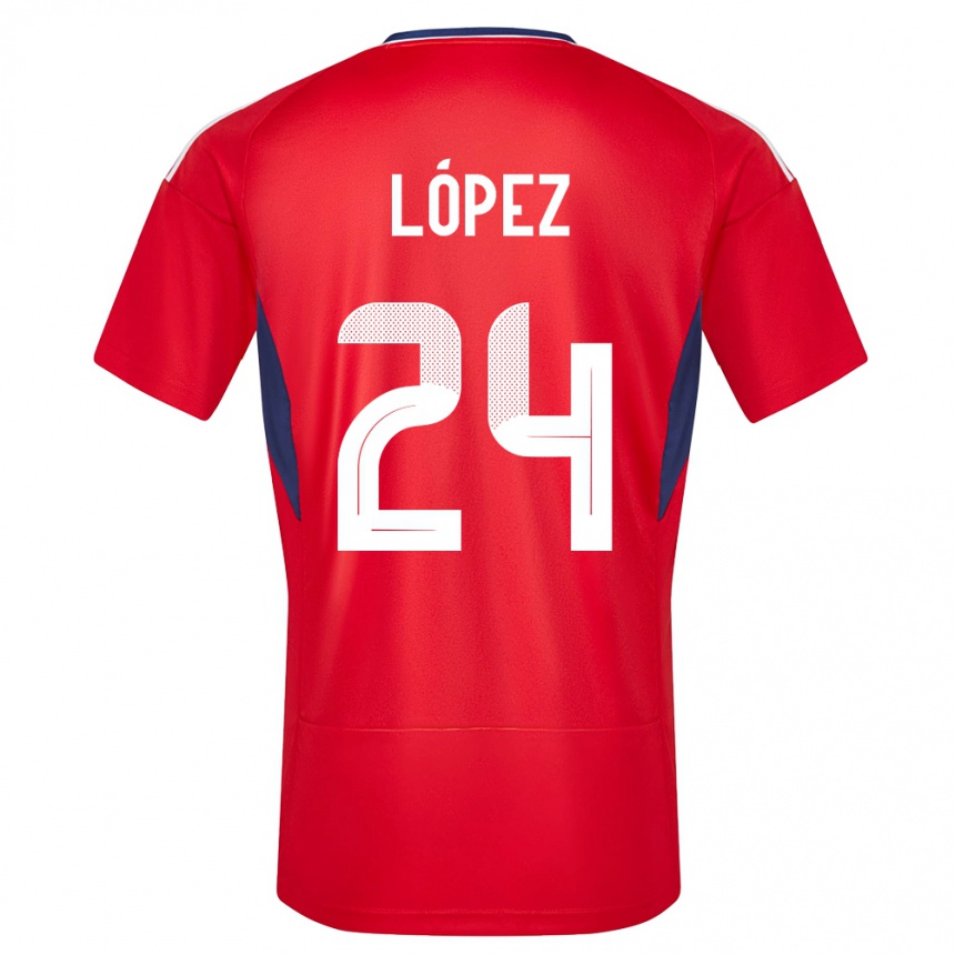 Hombre Fútbol Camiseta Costa Rica Douglas Lopez #24 Rojo 1ª Equipación 24-26 Perú