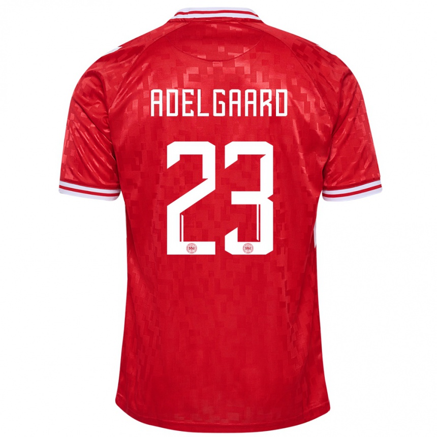 Hombre Fútbol Camiseta Dinamarca Aske Adelgaard #23 Rojo 1ª Equipación 24-26 Perú