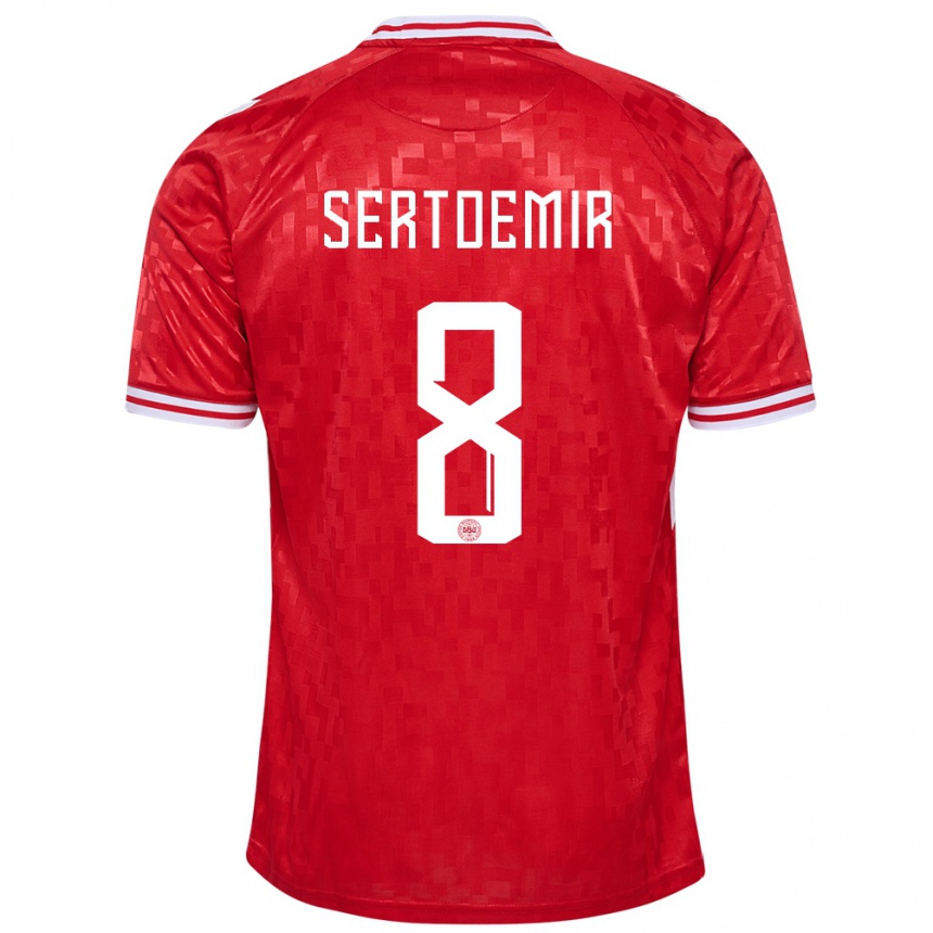 Hombre Fútbol Camiseta Dinamarca Zidan Sertdemir #8 Rojo 1ª Equipación 24-26 Perú