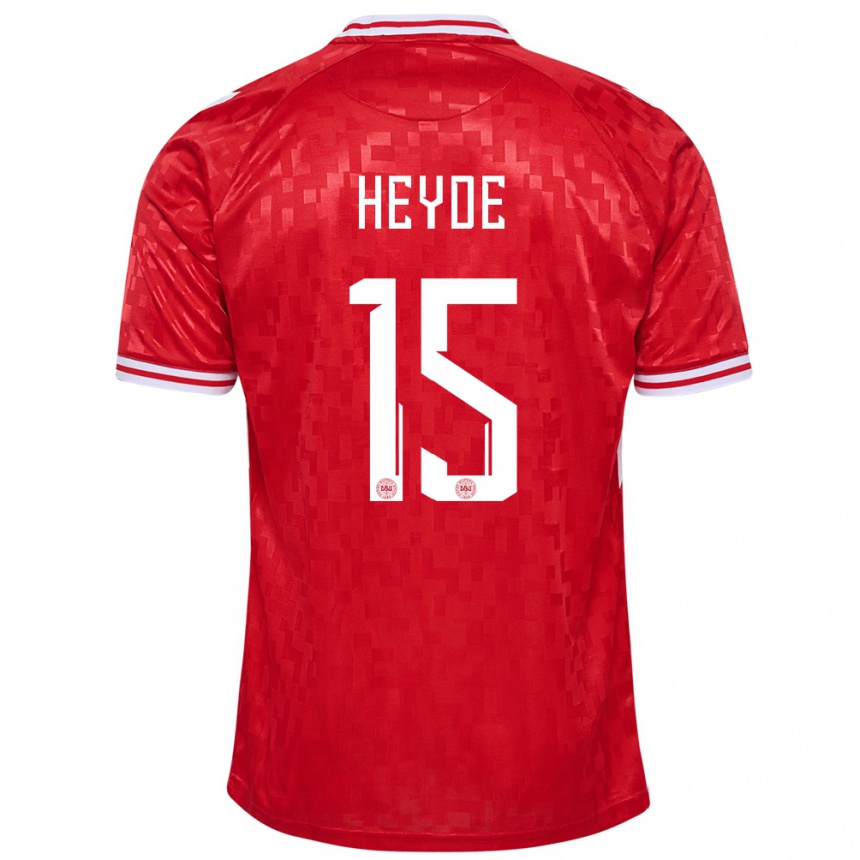 Hombre Fútbol Camiseta Dinamarca Malte Heyde #15 Rojo 1ª Equipación 24-26 Perú