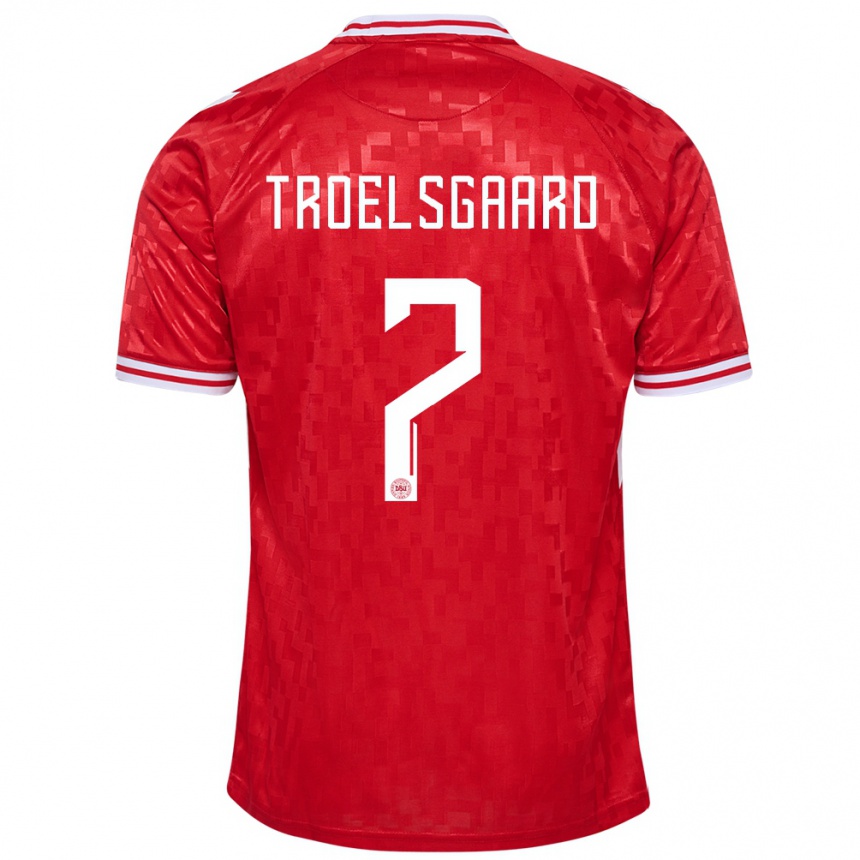 Hombre Fútbol Camiseta Dinamarca Sanne Troelsgaard #7 Rojo 1ª Equipación 24-26 Perú