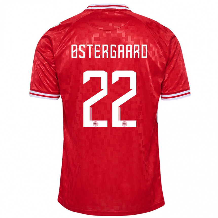 Hombre Fútbol Camiseta Dinamarca Maja Bay Ostergaard #22 Rojo 1ª Equipación 24-26 Perú