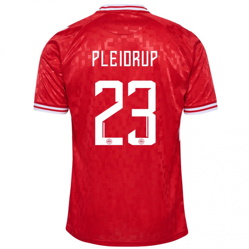 Hombre Fútbol Camiseta Dinamarca Caroline Pleidrup #23 Rojo 1ª Equipación 24-26 Perú