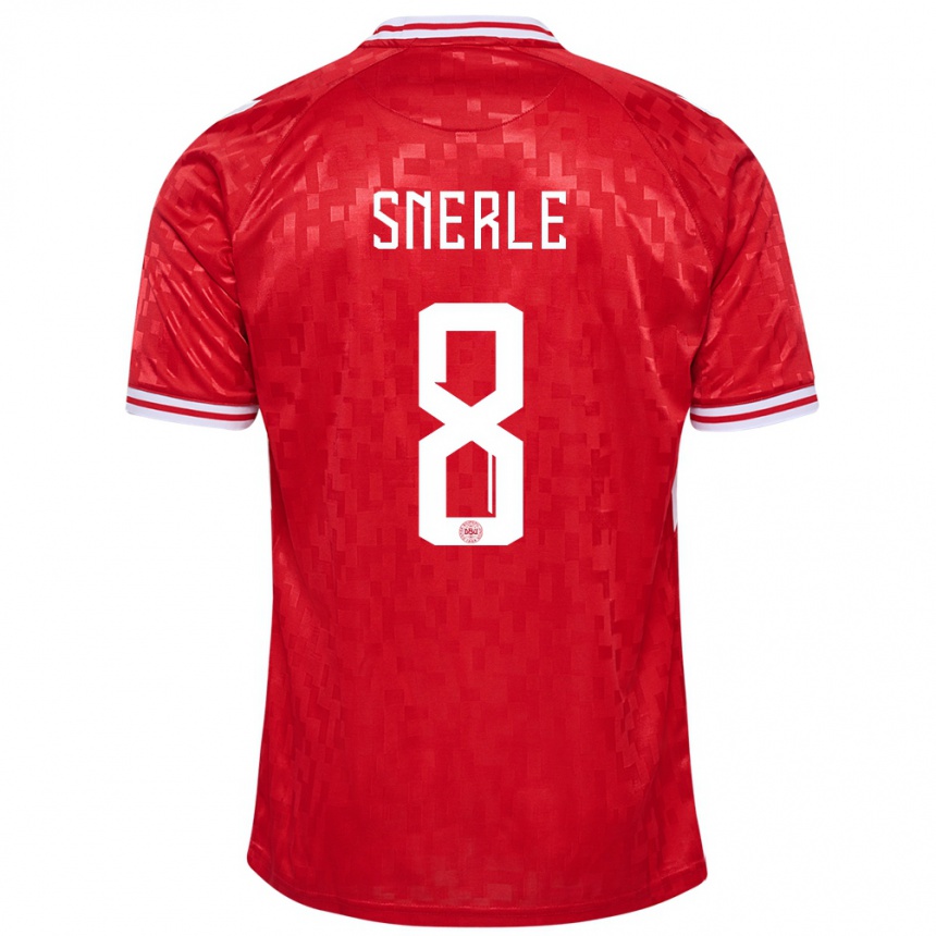 Hombre Fútbol Camiseta Dinamarca Emma Snerle #8 Rojo 1ª Equipación 24-26 Perú